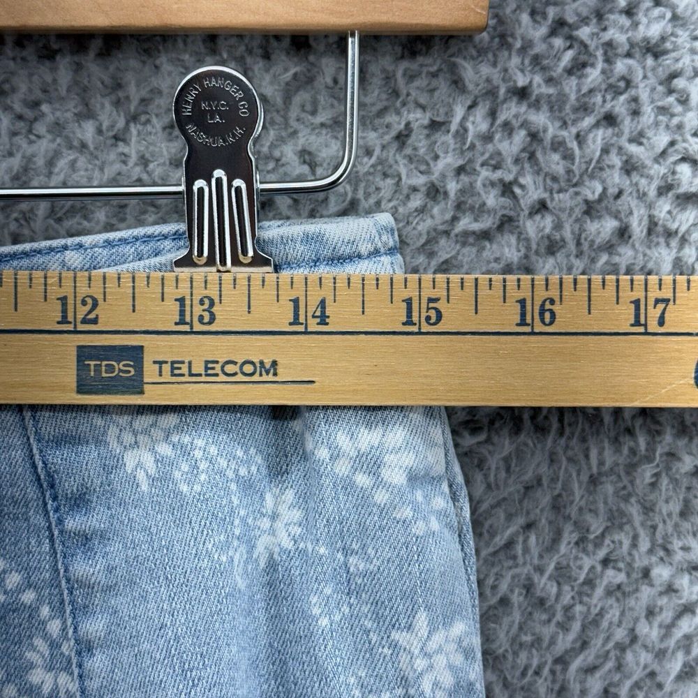 Urban Outfitters BDG Floral Geometric Blue Denim Pockets Mini‎ Skirt Jean Size 4 - Picture 3 of 6